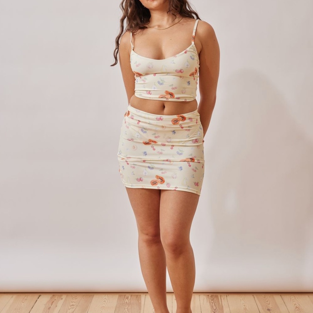 Djerf Avenue fruit Print Swim Skirt
